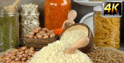 Dry Ingredients on Display for Cooking
