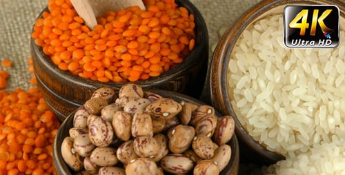 Assorted Rice, Lentils, and Pinto Beans Still Life