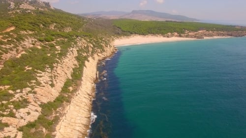 Spectacular Aerial Flight Over Beach