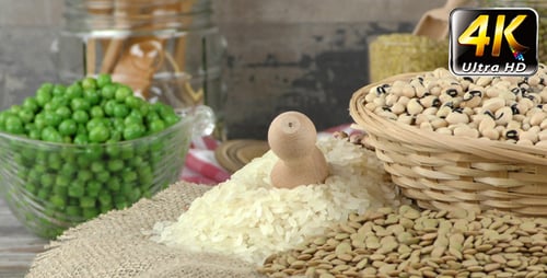 Assorted Dry Goods Presented in Kitchen Setting