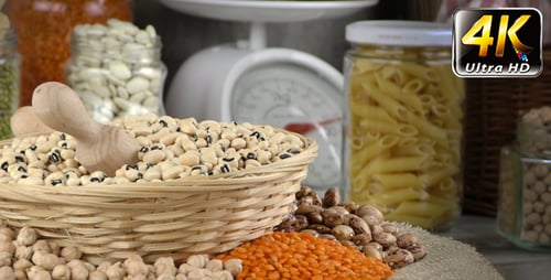 Variety of Legumes and Grains Still Life