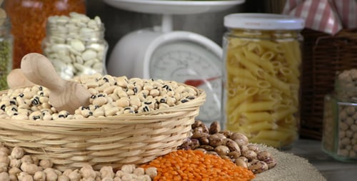 Dry Goods Still Life with Beans and Lentils