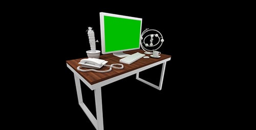 Monitor with Green Screen 1