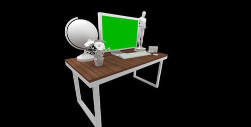 Computer Monitor with Green Screen