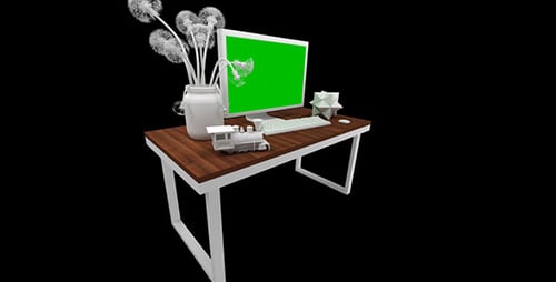 Computer Monitor With Green Screen 1