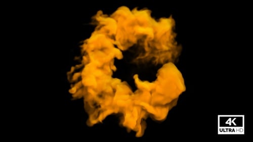 Fumée orange en mouvement cerclée