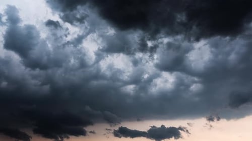 Dark Storm Clouds Timelapse in an Atmospheric Sky