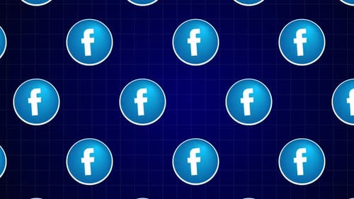 Animated Facebook Icons Seamless Pattern Background