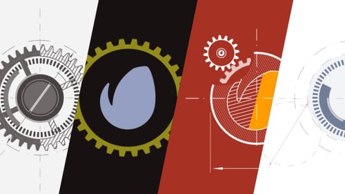 Technical Gear Blueprint Logo Reveal Opener