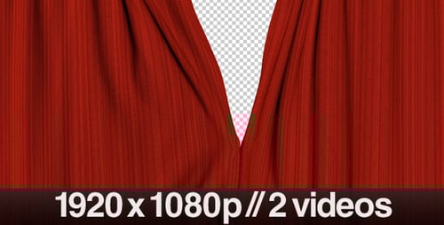 Realistic Red Curtains Opening - Series of 2