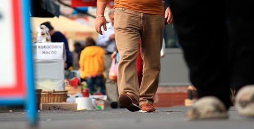 People Walk On A City