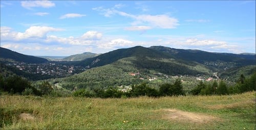 Scenic Mountain Valley Landscape on a Sunny Day