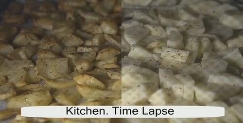 Seasoned Potatoes Roasting to Golden Brown Perfection