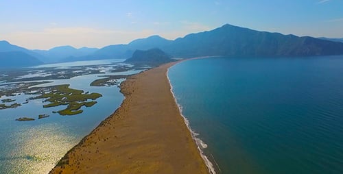Strand mit Vogelperspektive