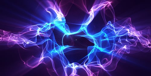 Abstract Glowing Fluid Particle Wave Background Loop