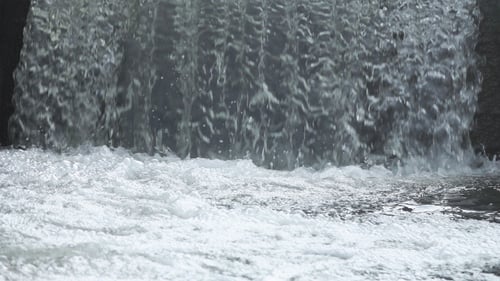 Crystal Clear Waterfall Flowing Powerfully