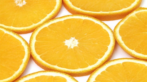 Bright Orange Fruit Slices Display