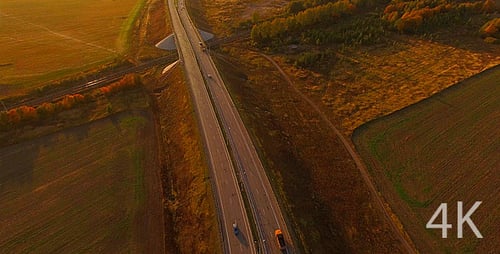 Automobile Highway and Beautiful Nature
