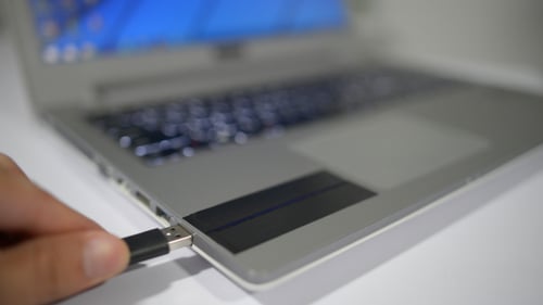 Connecting USB Cable with Laptop