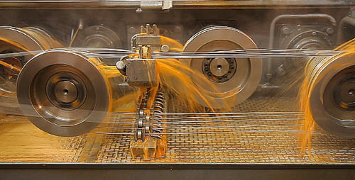 Industrial Machine Works in a Factory