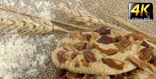 Close Up of Homemade Almond Cookies with Flour