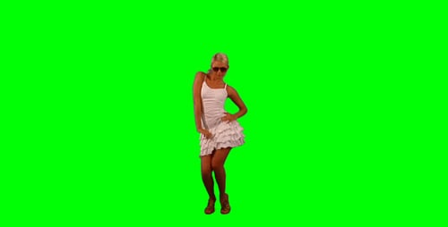 Dancer against green screen