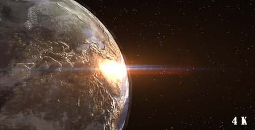 Nukleare Explosion auf der Erde aus dem Weltraum