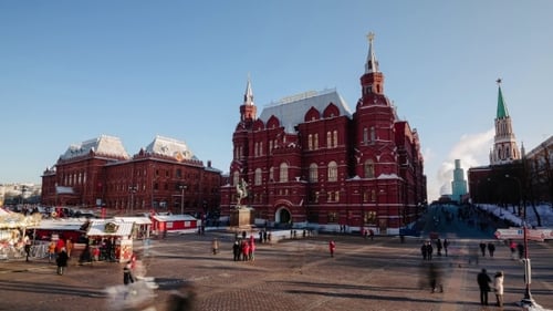 Historical Museum And Christmas Fair. Moscow.