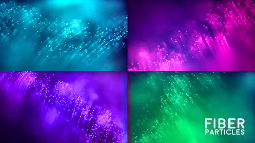 Abstract Fiber Particles Looped Background Animations Pack