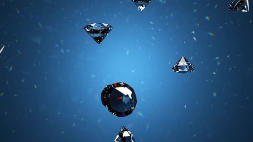 Falling Diamonds Sparkling Luxury Background Animation