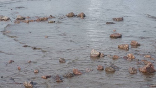 Sea Tide At Sunset