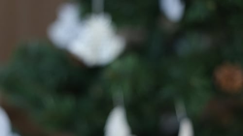 Christmas Tree with White Bell Ornament Decoration