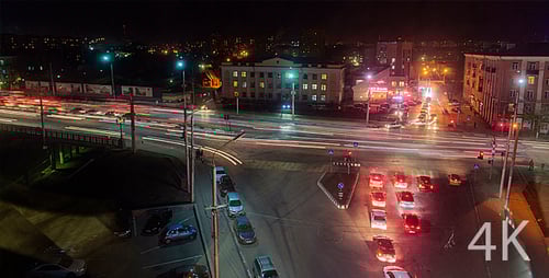 Night Traffic Timelapse of Cars in the City
