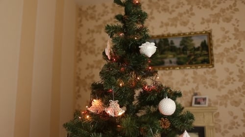 Decorated Christmas Tree with Festive Ornaments and Lights