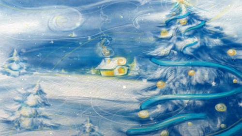 Hand Drawn Winter Scene Christmas Greeting Card Animation