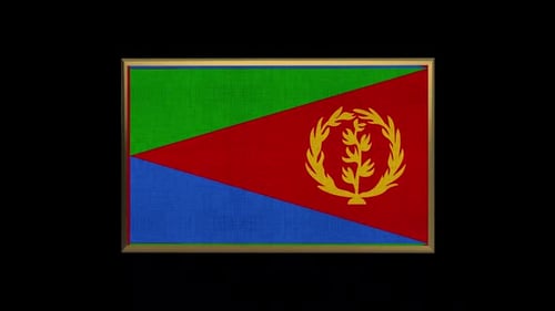 Eritrea Flag 3D Rotation Animation with Golden Frame