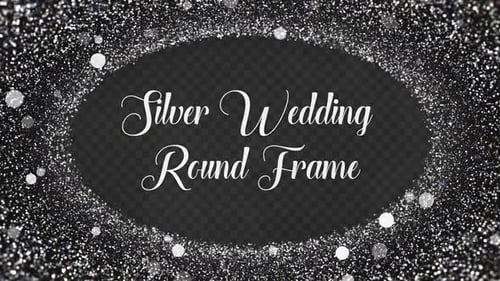 Sparkling Silver Glitter Oval Frame Overlay