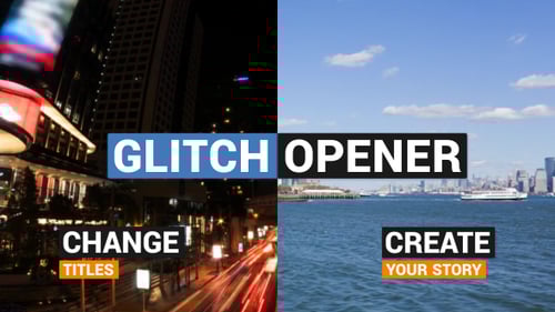 Fast Glitch Opener with Dynamic Text and Transitions