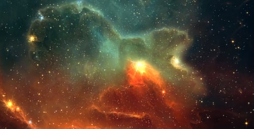 Abstract Cosmic Nebula Background with Twinkling Stars