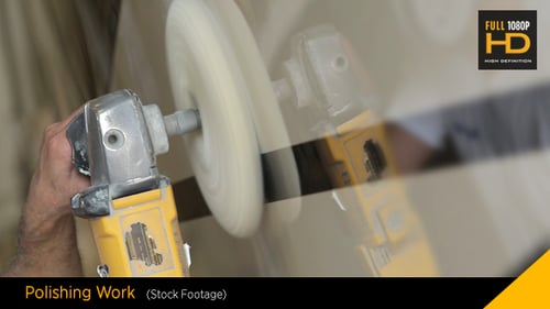 Polishing Surface With Yellow Power Tool