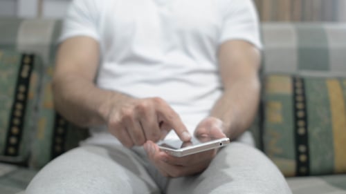 Relax Man Using Smartphone