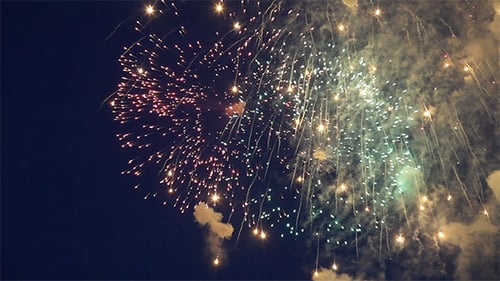 Explosive Fireworks Light Up the Night Sky