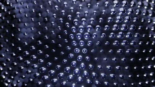Pulsating Metallic Spheres Grid Abstract Background