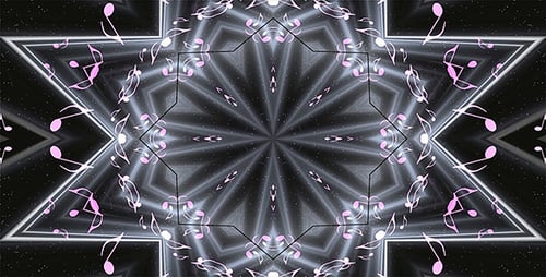 Abstract Musical Notes Geometric Kaleidoscope Background