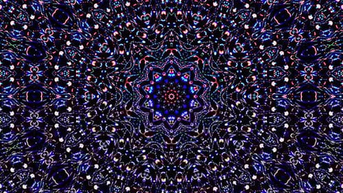 Abstract Kaleidoscope Glowing Particles Hypnotic Loop Background