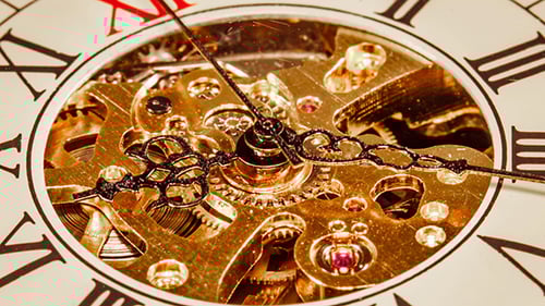 Antique Pocket Watch Golden Gears Mechanism