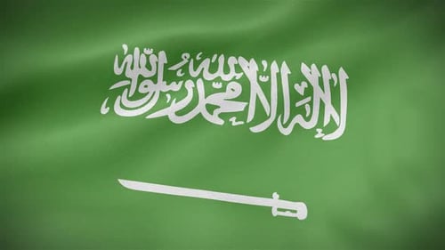 Seamless Loop Waving Flag Of Saudi Arabia