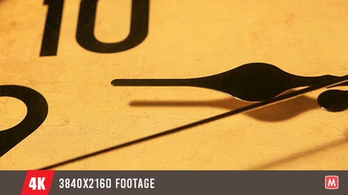 Clock Hands Rotating in Close Up Shot