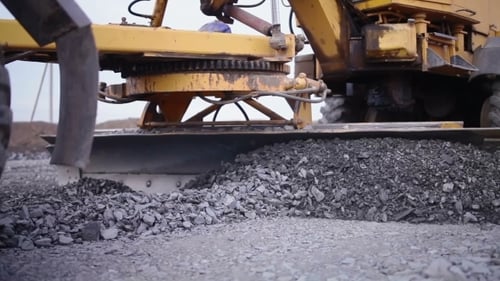 Street Road Work Place With Bulldozer Prepare