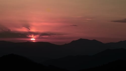 Sunset In Mountain